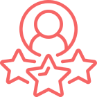 User icon with three stars below.