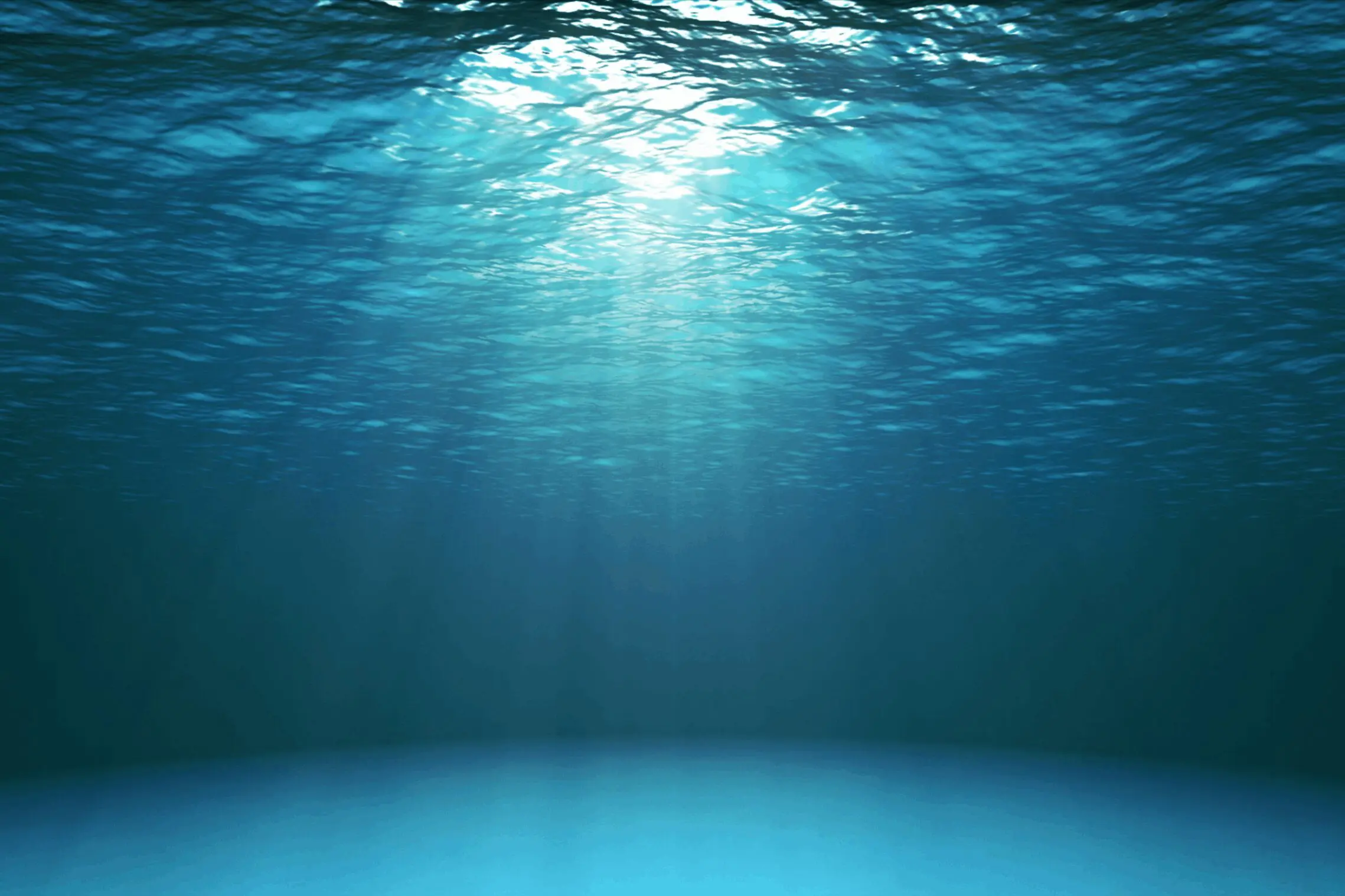 Sunlight streaming through clear ocean water.
